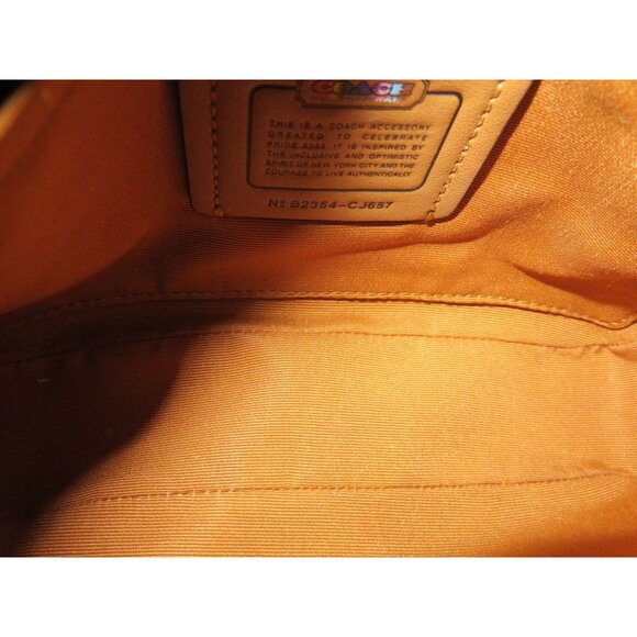 Coach Nolita 19 Leather & Coated Canvas Rainbow Pride Print Wristlet Wallet - Picture 3 of 12